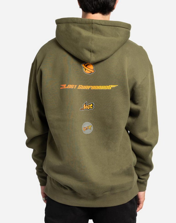 LOST SURFBOARDS Authentic Heavy Hoodie Military